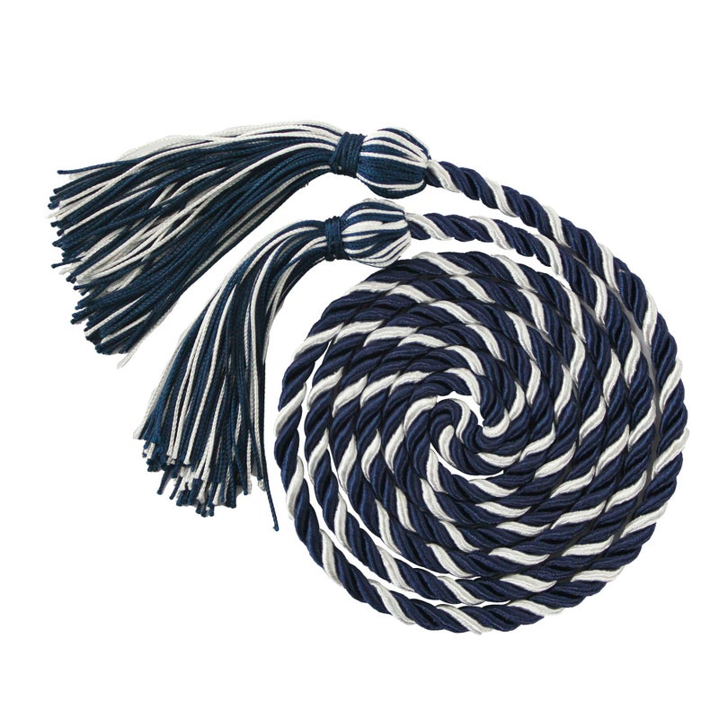 GraduationMall Graduation Honor Cord 68"" NavyWhite - Image 1